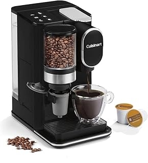 Cuisinart Single Serve Coffee Maker + Coffee Grinder, 48-Ounce Removable Reservoir, Black, DGB-2