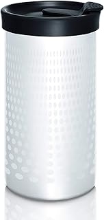 PRESSE by Bobble French Coffee Press And Insulated Stainless Steel Travel Tumbler for On-The-Go Brewing - 13 oz (White Dots)