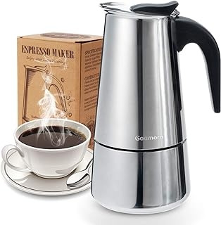 Stovetop Espresso Maker, Moka Pot, Godmorn Italian Coffee Maker 450ml/15oz/9 cup (espresso cup=50m), Classic Cafe Percolator Maker, Stainless Steel, Suitable for Induction Cookers