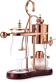 Belgian/Belgium Luxury Royal Family Balance Syphon Coffee Maker, Siphon Brewer, Elegant Design Retro-Style (Polished Rose Gold)