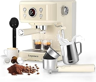 Espresso Machine Latte Coffee Makers 20 Bar, 3 IN 1 Professional Cappuccino Machine with E.S.E Pod and Milk Frother Steam Wand Compatible for NS Original Capsules for Home Brewing