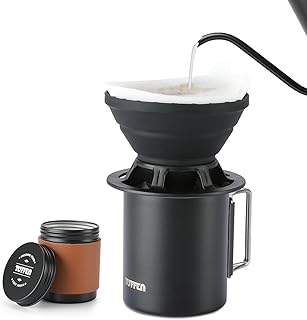 Pour Over Coffee Maker, Portable Pour Over Coffee Set, Collapsible Filter, Easy to Use & Clean, Ideal for Home, Office & Outdoor Use