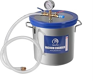 3 Gallon Vacuum Chamber with Two Rubber Seals, Tempered Glass Lid Stainless Steel Degassing Chamber Perfect for Stabilizing Wood, Degassing Silicones, Epoxies and Essential Oils