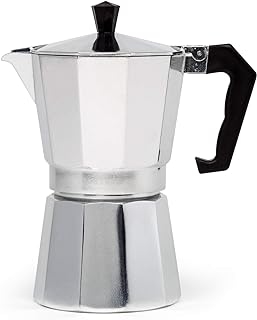 Primula Classic Stovetop Espresso and Coffee Maker, Moka Pot for Italian and Cuban Café Brewing, Greca Coffee Maker, Cafeteras, 6 Espresso Cups, Silver