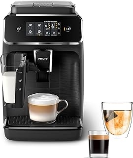 Philips 2200 Series Fully Automatic Espresso Machine, LatteGo Milk Frother, 3 Coffee Varieties, Intuitive Touch Display, 100% Ceramic Grinder, AquaClean Filter, Aroma Seal, Black (EP2230/14)