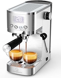 Espresso Machine, 20 Espresso Maker with Hot Water Pipe and Commercial Steamer for Americano, Latte and Cappuccino