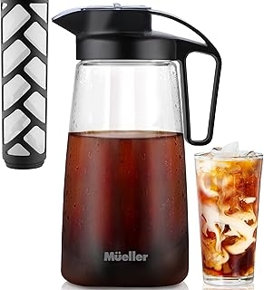 Mueller Cold Brew Coffee Maker, 2-Quart Heavy-Duty Tritan Pitcher, Iced Coffee Maker and Tea Brewer