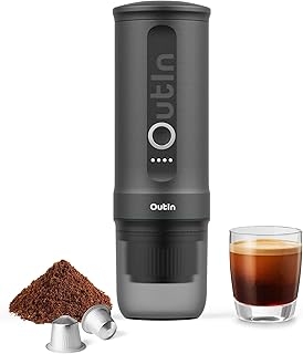 Nano Portable Electric Espresso Machine, Self-Heating, USB-C & Car Charger, 20 Bar Mini Coffee Maker, With Ground Coffee & NS Capsule for Camping, Travel, RV, Hiking, Office