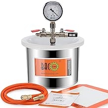 BACOENG 1.5 Gallon Stainless Steel Vacuum Chamber Kit for Degassing Resin, Silicone and Epoxies