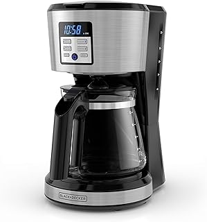 BLACK+DECKER 12-Cup Programmable Coffee Maker, Stainless,Silver