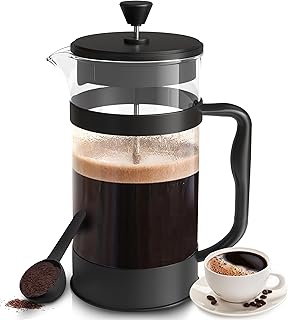 Utopia Kitchen 34 Ounce 1 Liter French Press Coffee Maker, Tea Maker, Travel Coffee Presses, Cold Brew Heat Resistant Thickened Borosilicate Coffee Pot for Camping Travel Gifts, Black