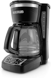 BLACK+DECKER 12-Cup Digital Coffee Maker, CM1160B-1, Programmable, Washable Basket Filter, Sneak-A-Cup, Auto Brew, Water Window, Keep Hot Plate, Black