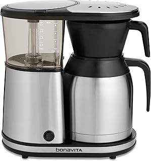 ---Bonavita 8 Cup Coffee Maker, One-Touch Pour Over Brewing with Thermal Carafe, SCA Certified, Stainless Steel (BV1900TS)