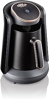 Arzum Okka Minio Automatic Turkish/Greek Coffee Machine, USA 120V UL, 4 cups, Black/Gold