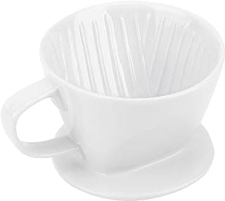 segarty-2-pour-over-coffee-maker-single-cup-white-ceramic-coffee-dripper-1-set-size-no2-reusable-filter-cone-drip-holder-slow-brewer-with-3-holes-flat-bottom-for-travel-camping-office-home