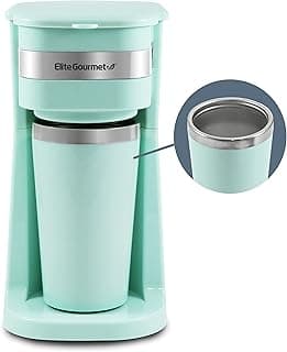 elite-gourmet-ehc113m-personal-single-serve-compact-coffee-maker-brewer-includes-14oz-stainless-steel-interior-thermal-travel-mug-compatible-with-coffee-grounds-reusable-filter-mint