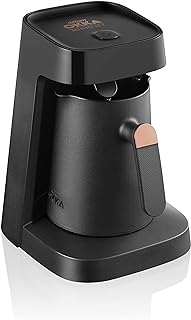 Arzum Okka Jet Automatic Turkish Coffee Maker, 5 cups, Black/Copper (OK0017-UL)